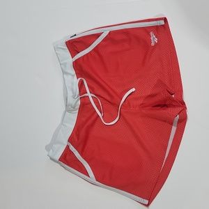 REEBOK Y2K Orange/Red Drawstring Waist Mesh Shorts with Pockets